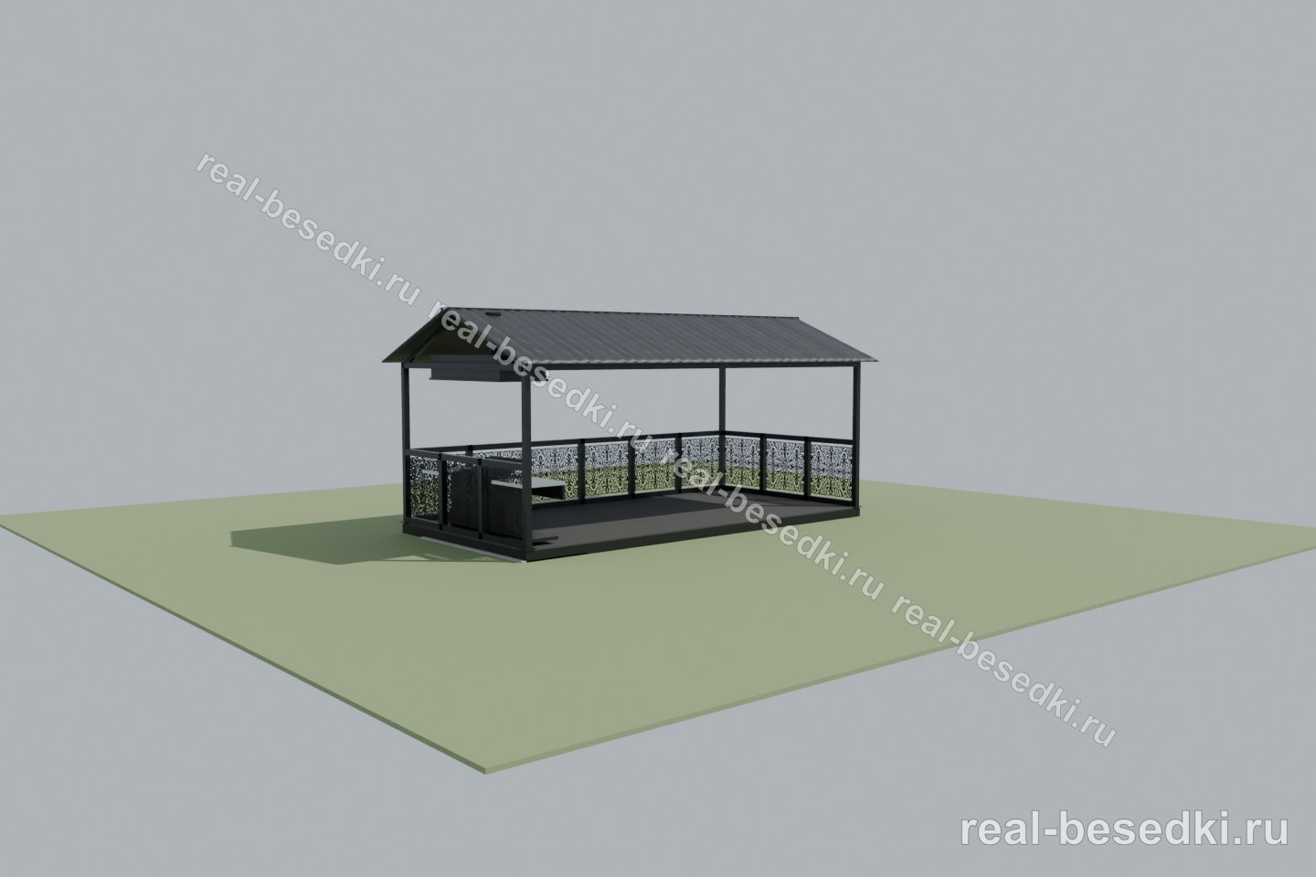 Беседка с мангалом «Огонь · 6×3» — фото 2